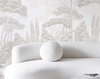 Nature forest Wallpaper – Neutral Toned Tree Landscape Wall Art for Living Room or Bedroom, peel and stick - traditional, 5-138 color 2