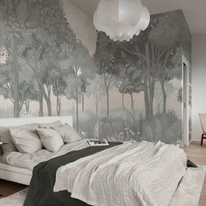 Tree wall mural, Scenic painting, Removable or regular wallpaper, Scene wallpaper, Vintage landscape, Rural Landscape Wallpaper Murals