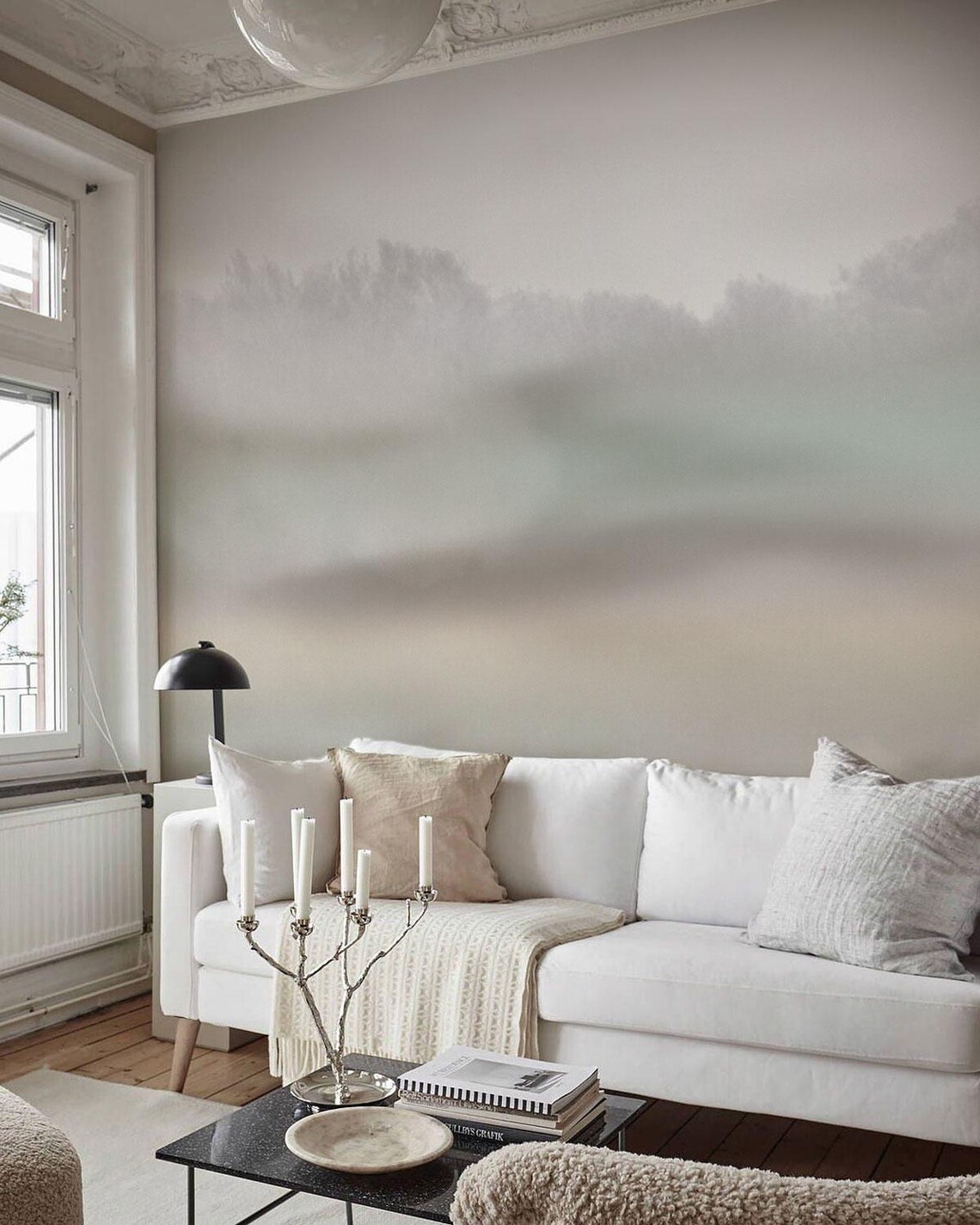 Curated visual reference: Soft Texture Design For Modern Interior Design Reference: Neutral Limewash Style Wallpaper Soft Textured Design For Calm Modern