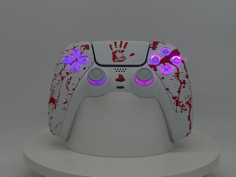 DualSense custom modded PS5 Controller Sony PlayStation 5 rgb bluetooth controled led lights TRM hall effect image 10