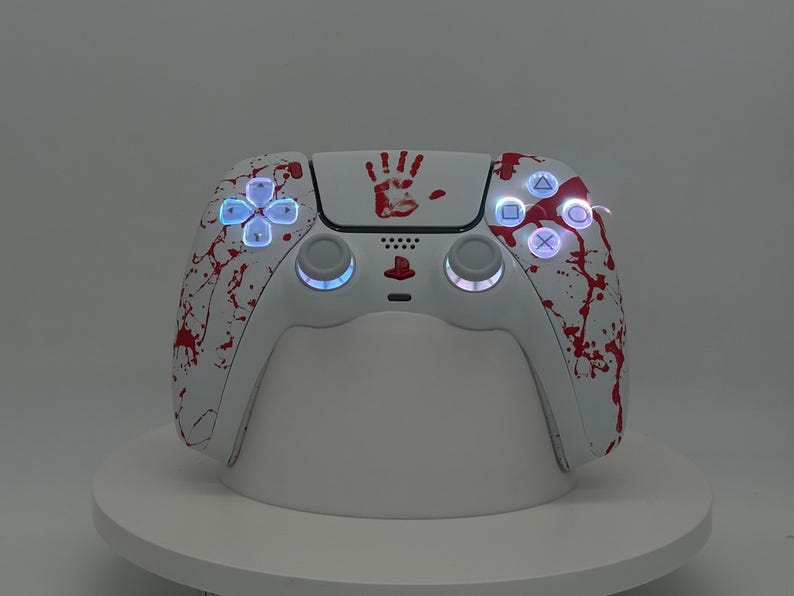 DualSense custom modded PS5 Controller Sony PlayStation 5 rgb bluetooth controled led lights TRM hall effect image 12