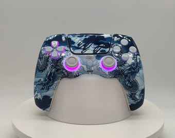 DualSense custom modded PS5 Controller Sony  PlayStation 5 rgb bluetooth controled led lights TRM hall effect (refurbished)