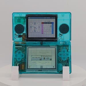 Nintendo DS Lite Console Refurbished Transparent Turquoise Shell USB-C Charging Upgrade