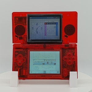 Nintendo DS Lite Console Refurbished Transparent Red Shell USB-C Charging Upgrade