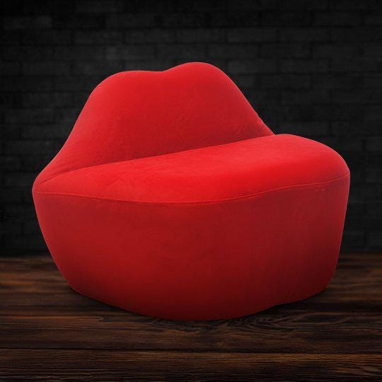 Red Velvet Lips Loveseat: Modern Statement Furniture