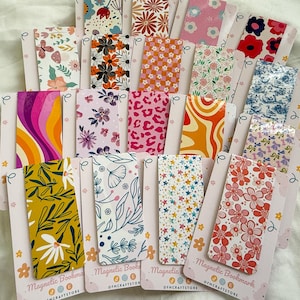 Cute Floral and Retro Magnetic Bookmarks for Books, Readers, Book Accessories