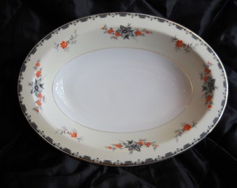 TK Thun Bohemia Czechoslovakia Barclay China Oval 10 inch Serving Bowl