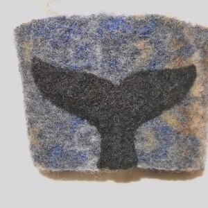 Whale Tail Felted Wool Coffee Cozy