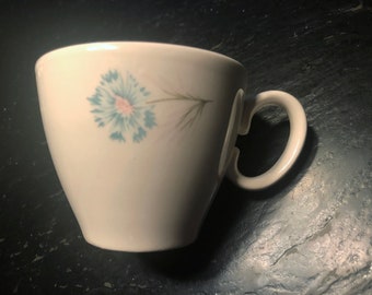 Vintage Taylor Smith & Taylor Blue Flower Ever Yours Boutonniere Coffee Tea Cups