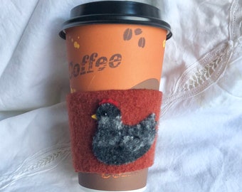 Chicken Felted Wool cup Cozy