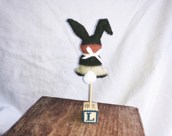 Felted Wool Bunny on a Stick