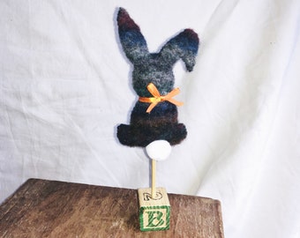 Felted Wool Bunny on a Stick