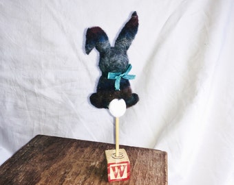 Felted Wool Bunny on a Stick