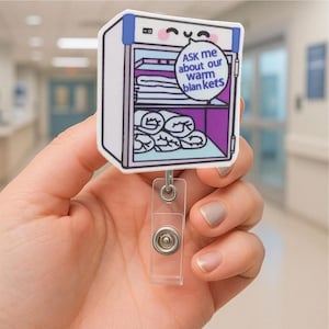 Bobine de badge pour couverture chaude - Joli porte-carte d'hôpital pour les infirmières, les infirmières et les infirmiers auxiliaires de l'hôpital (AIIC) et le personnel - Accessoire de soin des patients amusant, cadeau médical pour collègues