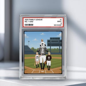 Bloco de acrílico para cartas de beisebol personalizadas, presente de dia dos pais para pai, avô e marido, placa de beisebol nº 1 personalizada para treinador e filhos