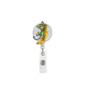 Bobine de badge banane drôle, porte-badge scintillant et mignon, clip rétractable pour infirmières, enseignants, idée cadeau collègue