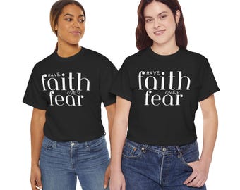 Camiseta Faith Over Fear, camiseta inspiradora, ropa religiosa, regalo cristiano, camiseta motivacional