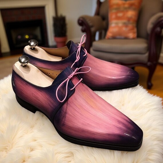 mens black and pink dress shoes Pink Men's Alligator Crocodile Print Oxford Fashion Lace Up Dress Shoe