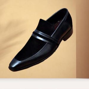 Handmade mens leather shoes, Men formal slip on leather moccasin dress shoes