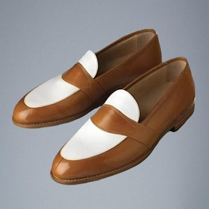 Handmade Men&#39;s Genuine Leather Loafers, Stylish Slip-On Dress Shoes for Men, Comfortable Casual Formal Shoes