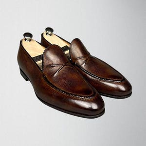Hand Made Patina Dress Loafer For Men Leather Formal Shoes for Men