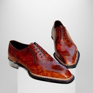 Handmade Plain Christmas new men&#039;s Leather Oxford Lace up Dress Shoe For Wedding