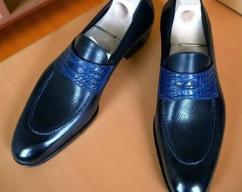 Echt leer handgemaakte schoenen zwarte instappers leren heren formele kleding