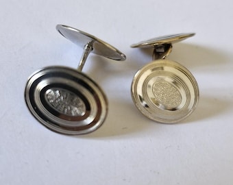 Abotoaduras vintage Belais em prata com frente dourada