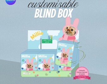 Modello di scatola cieca personalizzata con cartoni animati / Regalo di San Valentino fai da te stampabile (PDF)