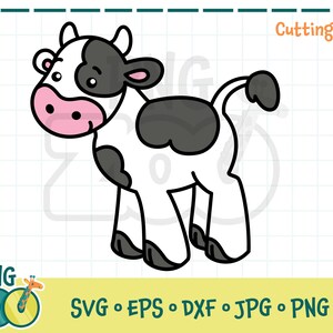 Cow SVG Cutting File For Cricut Silhouette Clipart Cute Animal