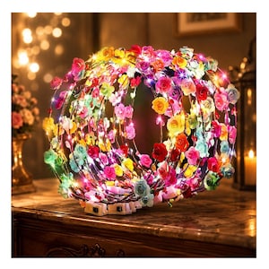 Couronne De Fleurs Lumineuse LED - Bandeau Floral Scintillant Pour Mariage Et Fêtes Serre-tête Fleurs Clignotant