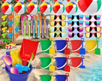 Pool-Gastgeschenke Kinder Strand Spielzeug Groß-Set Sonnenbrillen Bubble Zauberstäbe Wasserbälle Sommer-Geburtstags-Partyzubehör
