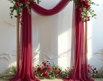 Chiffon Hochzeit Bogen Drapierung Stoff Kulissenvorhang für Zeremonie Party Decor