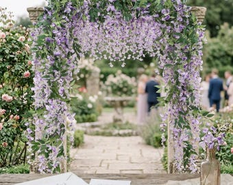 3 Stück künstliche Glyzinien Girlande hängende Blumenrebe für Hochzeit Bogen Hausgarten Dekor