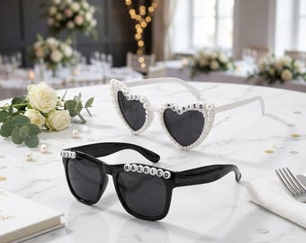 Decorazioni "Just Married": occhiali da sole per la festa di matrimonio "Just Married".