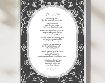 This Is Love – digitale poëzieprint (A4) | Huwelijks- en jubileumgedicht | Romantische muurkunst