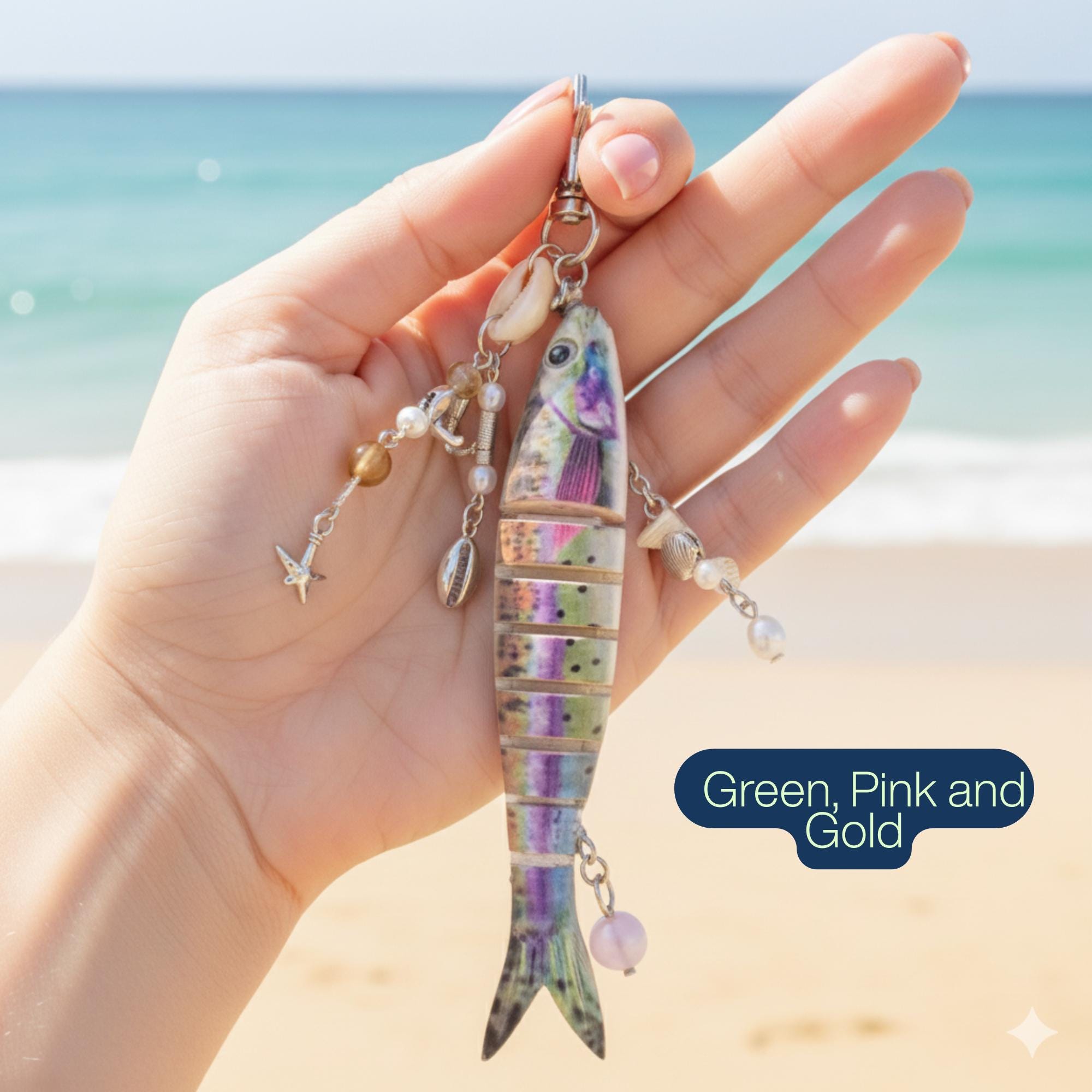 Fish Keychain, Realistic Fishing Key Chain With Lure, Gift for Father ...