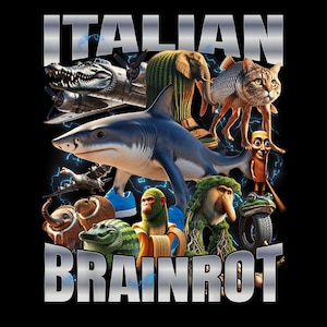 Italian Brainrot PNG Digital, Perfect for Custom Gift Ideas, Italian Brainrot Funny Meme, Brainrot Vintage Bootleg, Weird Tee.