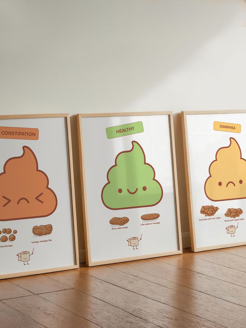 Bristol Stool Scale Poster, Medical Human Anatomy Wall Art, Funny Poop ...