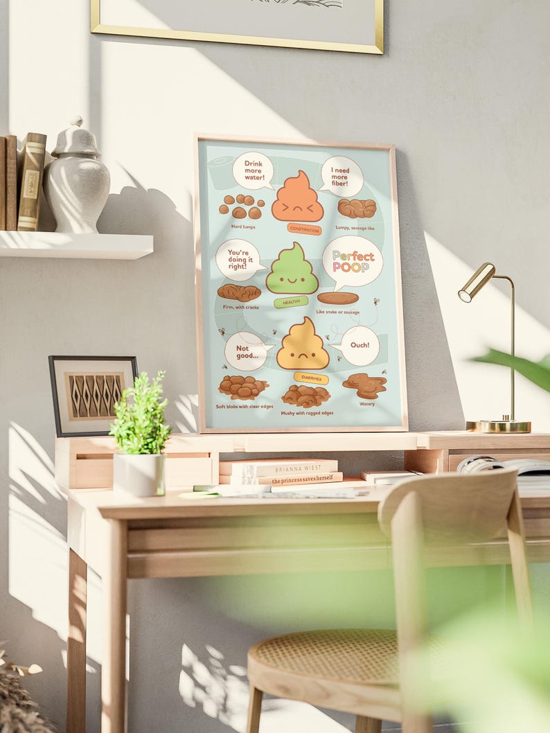 Bristol Stool Scale Poster, Medical Human Anatomy Wall Art, Funny Poop ...