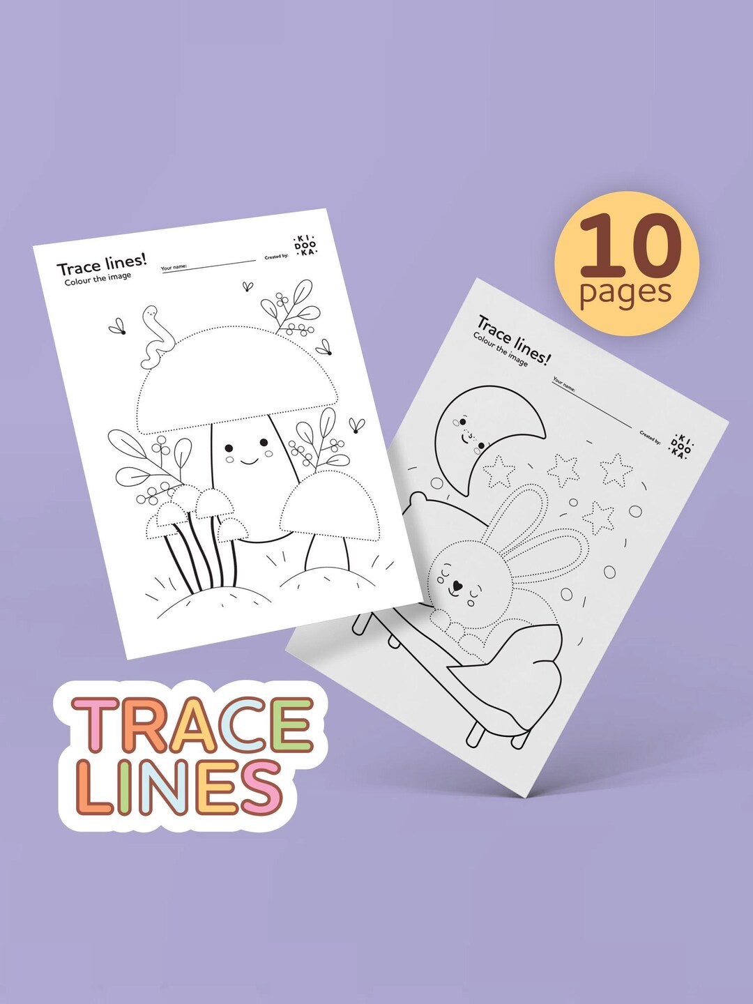 Line Tracing and Colouring Pages for Kids, Line Trace Worksheets, Pre ...