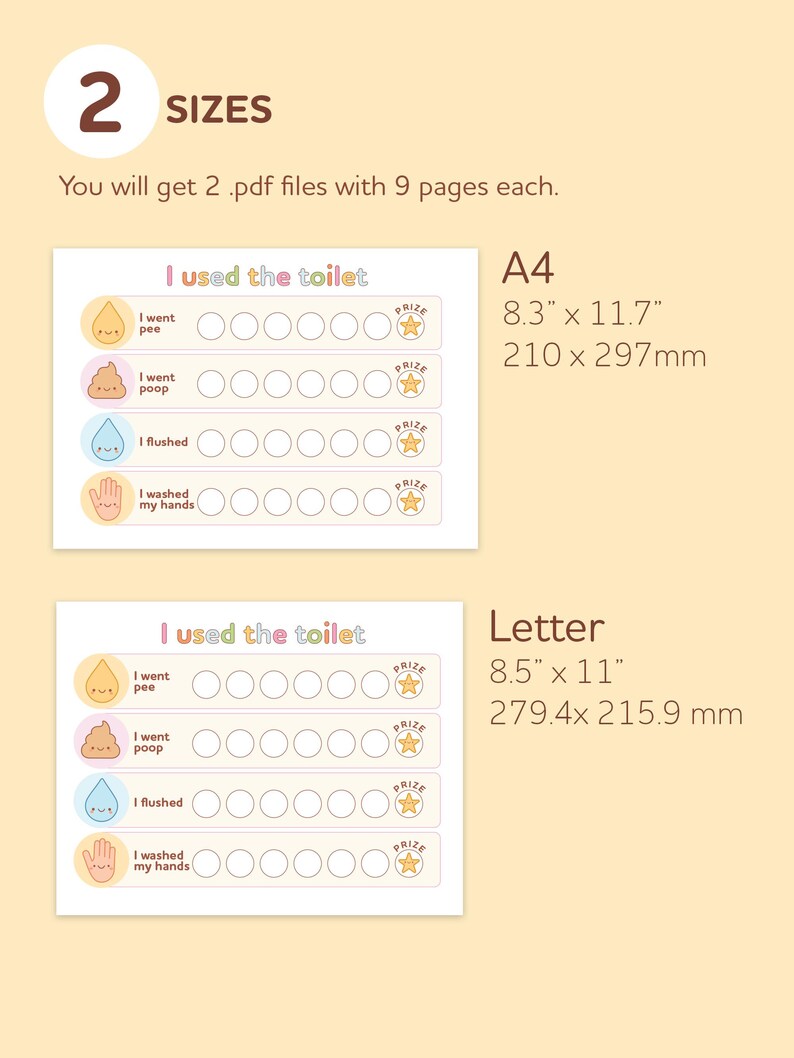 Toilet Training Chart Printable for Kids, Reward Sticker System ...
