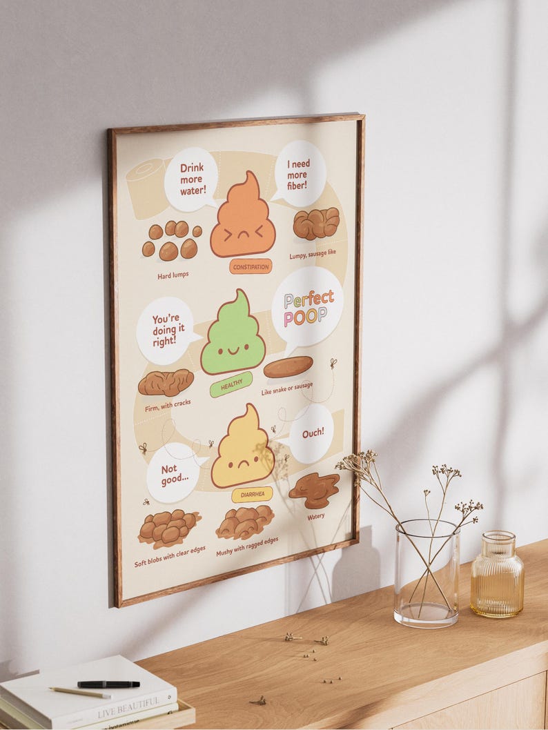Small Stools Label Bristol Stool Scale Poster, Medical Human Anatomy Wall Art, Funny Poop ...