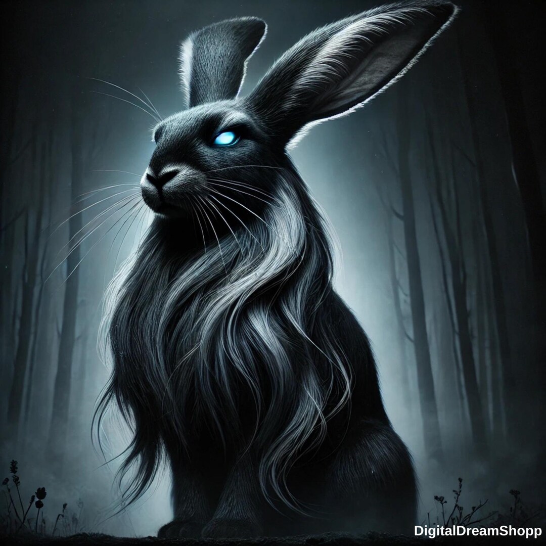 Dark Fantasy Gothic Rabbit Art Print | Mystical & Creepy Bunny Poster ...