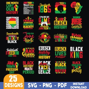 Bundle Juneteenth PNG SVG, mois de l'histoire des Noirs, célébrer 1865, nous sommes l'histoire des Noirs, roi noir nutrition svg, svg 1865, célébrer Juneteenth