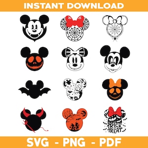Mickey Halloween SVG, Mickey and Minnie Halloween SVG, Mouse Halloween svg, Cartoon Halloween svg, Kids Halloween svg, SVG Mickey Halloween