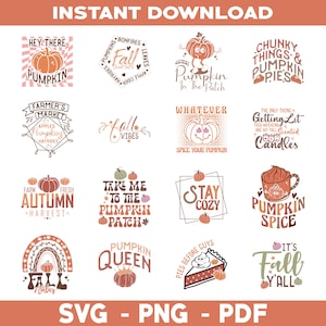Fall SVG, Fall SVG Bundle, Fall Sign, Autumn Bundle Svg, Cut File Cricut, Silhouette, PNG Autumn Svg, Thanksgiving Svg, Fall Svg Designs