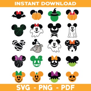 Mickey Halloween SVG, Mickey and Minnie Halloween SVG, Mouse Halloween svg, Cartoon Halloween svg, Kids Halloween svg, SVG Mickey Halloween