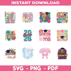 Class of 2026 SVG, Senior 2026 SVG Bundle, 2026 senior svg, senior shirt svg, high school shirt cut file, high school svg, Senior Year