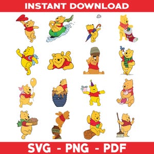 Winnie ThePooh svg, Winnie cut file, Winnie Files for Cricut or Silhouette Printable file Clipart, Winnie and friends Svg, Winnie svg